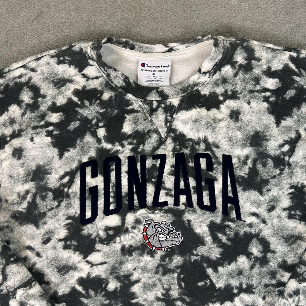 Gonzaga Bulldogs Sweatshirt Mens XL Gray Tie Dye NCAA Basketball Champion - Picture 2 of 8